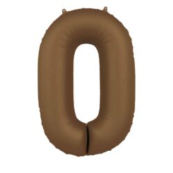 Folieballon Cijfer 0 Chocolate Brown - 86 cm Folieballon Cijfer 0 Chocolate Brown - 86 cm