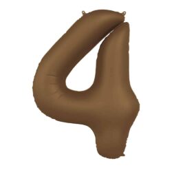 Folieballon Cijfer 4 Chocolate Brown - 86 cm