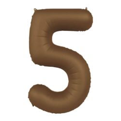 Folieballon Cijfer 5 Chocolate Brown - 86 cm