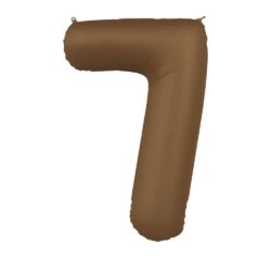 Folieballon Cijfer 7 Chocolate Brown - 86 cm