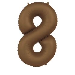Folieballon Cijfer 8 Chocolate Brown - 86 cm