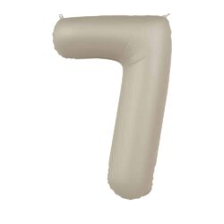 Folieballon Cijfer 7 Creamy Latte - 86 cm Folieballon Cijfer 7 Creamy Latte - 86 cm
