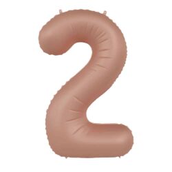 Folieballon Cijfer 2 Vintage Rose - 86 cm