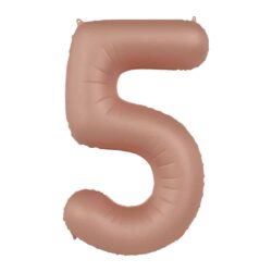Folieballon Cijfer 5 Vintage Rose - 86 cm