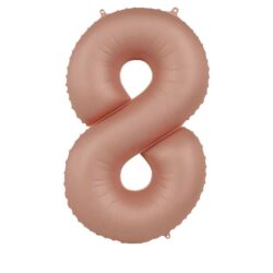 Folieballon Cijfer 8 Vintage Rose - 86 cm
