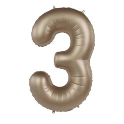Folieballon Cijfer 3 Starlight Gold - 86 cm