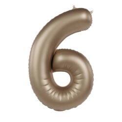 Folieballon Cijfer 6 Starlight Gold - 86 cm