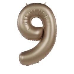 Folieballon Cijfer 9 Starlight Gold - 86 cm