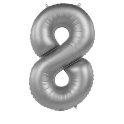 Folieballon Cijfer 8 Moonlight Silver - 86 cm Folieballon Cijfer 8 Moonlight Silver - 86 cm