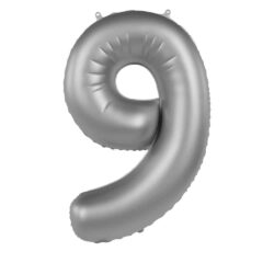 Folieballon Cijfer 9 Moonlight Silver - 86 cm Folieballon Cijfer 9 Moonlight Silver - 86 cm