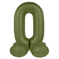 Staande folieballon Cijfer 0 Olive Green - 41 cm