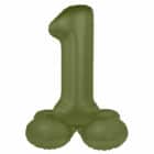 Staande folieballon Cijfer 1 Olive Green - 41 cm