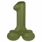 Staande folieballon Cijfer 1 Olive Green - 41 cm