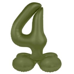 Staande folieballon Cijfer 4 Olive Green - 41 cm Staande folieballon Cijfer 4 Olive Green - 41 cm