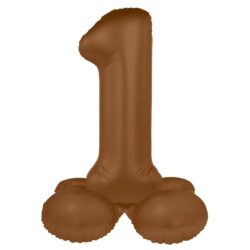 Staande folieballon Cijfer 1 Chocolate Brown - 41 cm