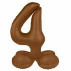 Staande folieballon Cijfer 4 Chocolate Brown - 41 cm