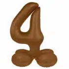 Staande folieballon Cijfer 4 Chocolate Brown - 41 cm