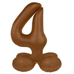 Staande folieballon Cijfer 4 Chocolate Brown - 41 cm Staande folieballon Cijfer 4 Chocolate Brown - 41 cm