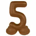 Staande folieballon Cijfer 5 Chocolate Brown - 41 cm