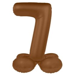 Staande folieballon Cijfer 7 Chocolate Brown - 41 cm