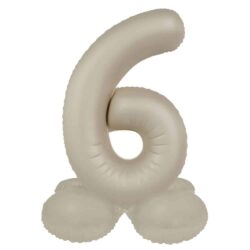 Staande folieballon Cijfer 6 Creamy Latte - 41 cm Staande folieballon Cijfer 6 Creamy Latte - 41 cm