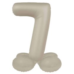 Staande folieballon Cijfer 7 Creamy Latte - 41 cm Staande folieballon Cijfer 7 Creamy Latte - 41 cm