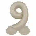 Staande folieballon Cijfer 9 Creamy Latte - 41 cm