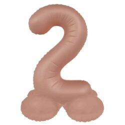Staande folieballon Cijfer 2 Vintage Rose - 41 cm