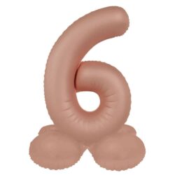 Staande folieballon Cijfer 6 Vintage Rose - 41 cm