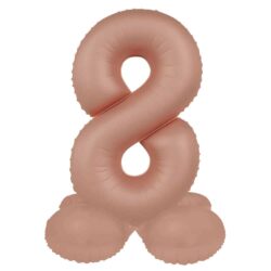 Staande folieballon Cijfer 8 Vintage Rose - 41 cm