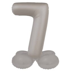 Staande folieballon Cijfer 7 Moonlight Silver - 41 cm