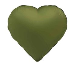 Folieballon Hart Olive green - 45 cm