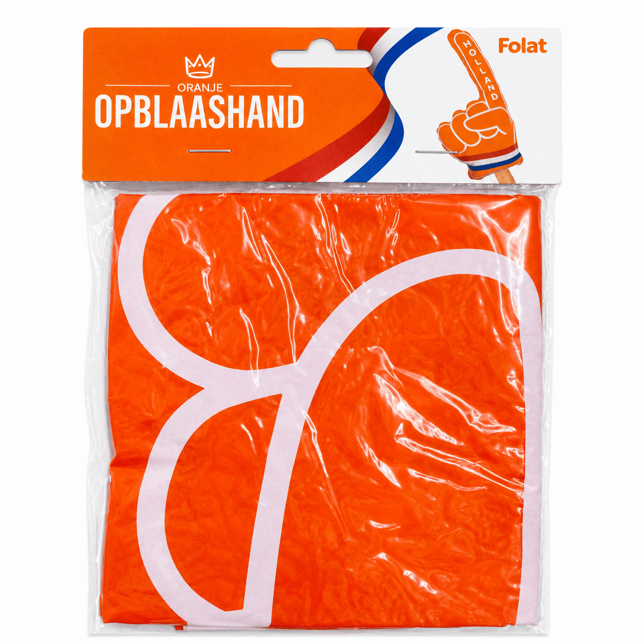 Oranje opblaasbare hand - 45 x 82 cm - Afbeelding 4