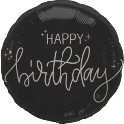 Crème noir folieballon happy birthday