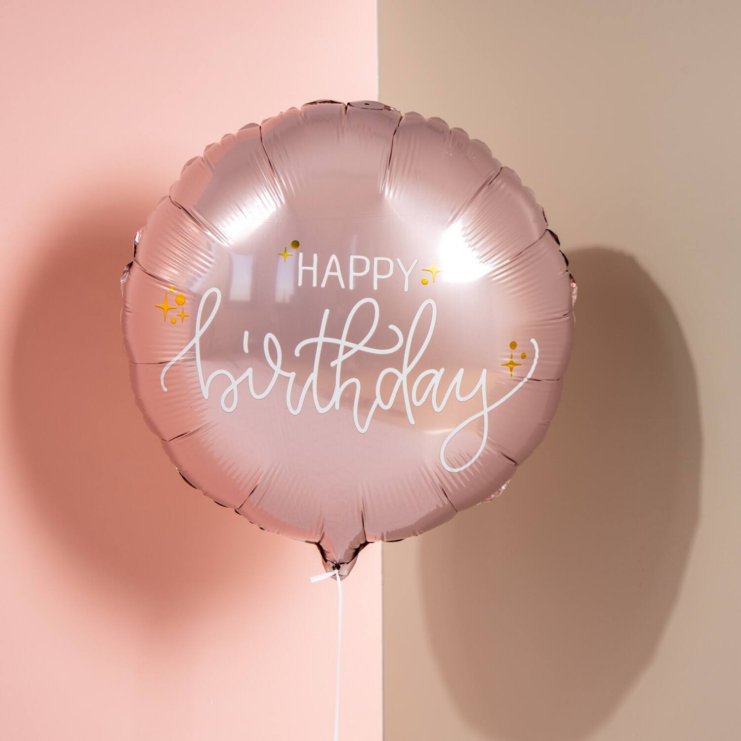 folieballon happy birthday Crème roze folieballon happy birthday Crème roze