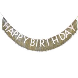 Letterslinger gold fringe happy birthday - 1,5 meter