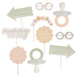 Foto props babyshower floral - 10 stuks
