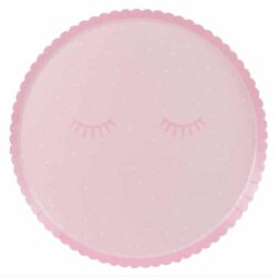 Borden (papier) -Pamper party roze  - 8 stuks - 23 cm