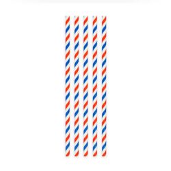 Papieren rietjes rood/wit/blauw gestreept - 20 stuks