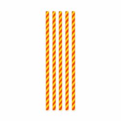Papieren rietjes geel/rood gestreept - 20 stuks