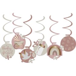 Swirls blooming baby girl - 6 stuks