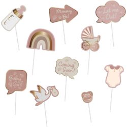 Photobooth set blooming baby girl - 10 stuks