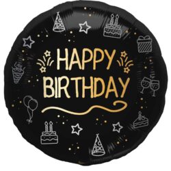 Folieballon shining glam happy birthday - 1 stuks - 45 cm