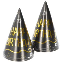 Feesthoedjes shining glam happy birthday - 6 stuks Feesthoedjes shining glam happy birthday - 6 stuks