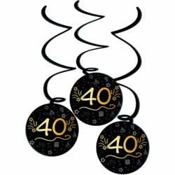 Shining glam swirls 40 jaar - 3 stuks