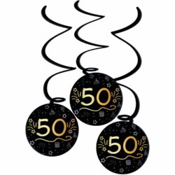 Shining glam swirls 50 jaar - 3 stuks