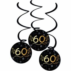 Shining glam swirls 60 jaar - 3 stuks