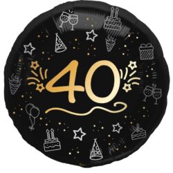 Folieballon shining glam 40 jaar - 1 stuks - 45 cm