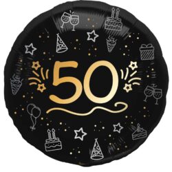Folieballon shining glam 50 jaar - 1 stuks - 45 cm