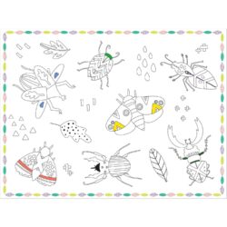 Placemats kleurplaten buzzing bugs - 6 stuks